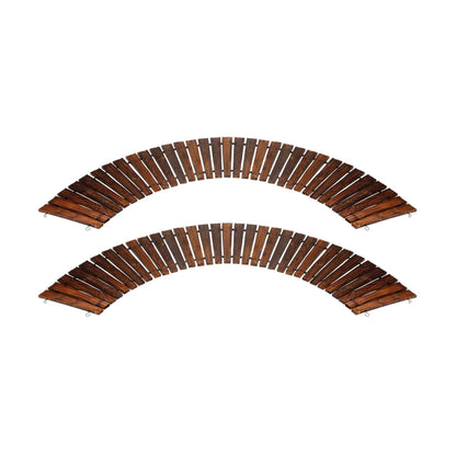 OD-WD-PWC-CA-2PC Livsip 2PC Curved Garden Wooden Pathway 8ft Roll-Out Curved Wood Walkway Backyard