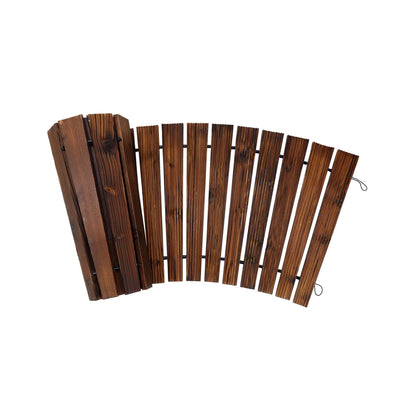 OD-WD-PWC-CA-2PC Livsip 2PC Curved Garden Wooden Pathway 8ft Roll-Out Curved Wood Walkway Backyard