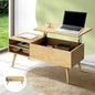 CTB-PUK-WD Oikiture Coffee Table Lift Up Top Modern Tables Hidden Book Storage Shelf Wood