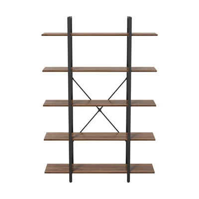 DS-5S-120-BR Oikiture 5 Tier Display Shelf Stand Bookshelf Metal Storage Industrial 1.2m