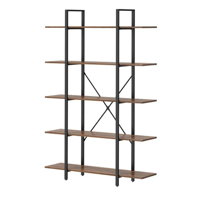 DS-5S-120-BR Oikiture 5 Tier Display Shelf Stand Bookshelf Metal Storage Industrial 1.2m