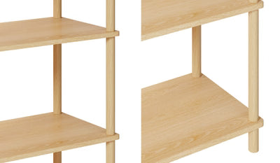 DS-BOHO-5TIER-WD Oikiture Bookshelf 5 Tier Display Shelf Storage Shelves Stand Rack Natural