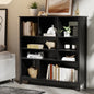 DS-MF-PANE-4S-BK-AB Oikiture Bookshelf Bookcase Display Shelf 4-Tier Storage Cabinet Black