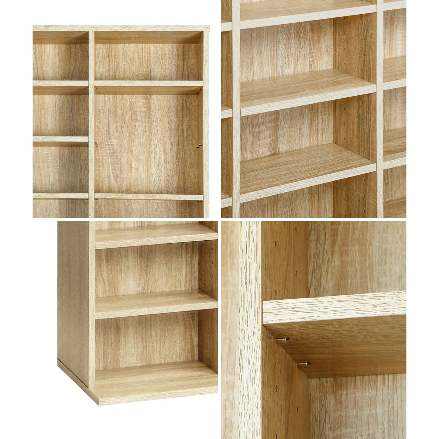 DS-MIDI-WD-AB Display Shelf Bookshelf Bookcase CD DVD Storage Media Stand Rack Oak