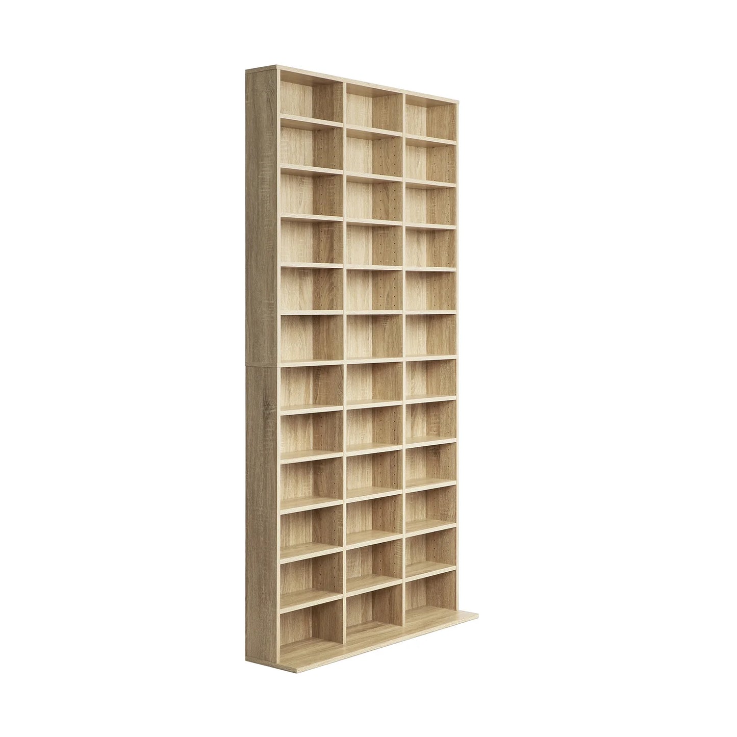 DS-MIDI-WD-AB Display Shelf Bookshelf Bookcase CD DVD Storage Media Stand Rack Oak