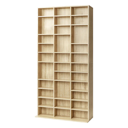 DS-MIDI-WD-AB Display Shelf Bookshelf Bookcase CD DVD Storage Media Stand Rack Oak