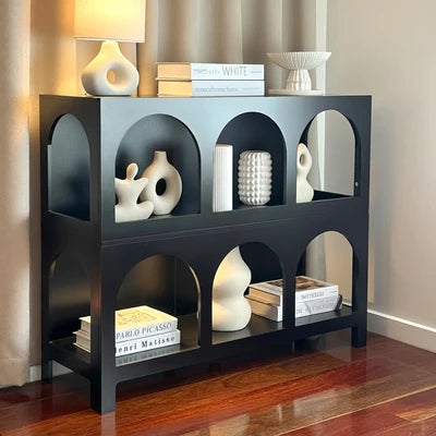DS-ZION-6D-BK Oikiture Display Shelf Storage Stand Shelving Unit Bookcase Bookshelf Black