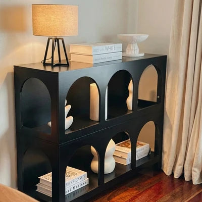DS-ZION-6D-BK Oikiture Display Shelf Storage Stand Shelving Unit Bookcase Bookshelf Black