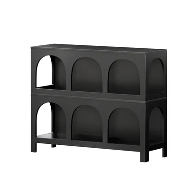 DS-ZION-6D-BK Oikiture Display Shelf Storage Stand Shelving Unit Bookcase Bookshelf Black