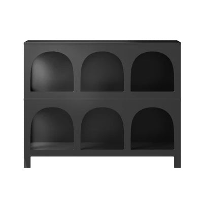 DS-ZION-6D-BK Oikiture Display Shelf Storage Stand Shelving Unit Bookcase Bookshelf Black