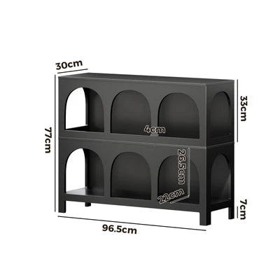 DS-ZION-6D-BK Oikiture Display Shelf Storage Stand Shelving Unit Bookcase Bookshelf Black