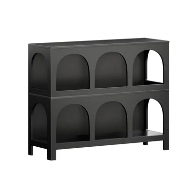 DS-ZION-6D-BK Oikiture Display Shelf Storage Stand Shelving Unit Bookcase Bookshelf Black