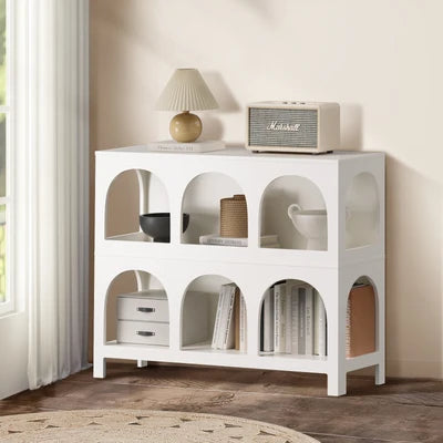 DS-ZION-6D-WH Oikiture Display Shelf Storage Stand Shelving Unit Bookcase Bookshelf Black