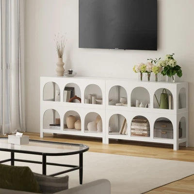 DS-ZION-6D-WH Oikiture Display Shelf Storage Stand Shelving Unit Bookcase Bookshelf Black