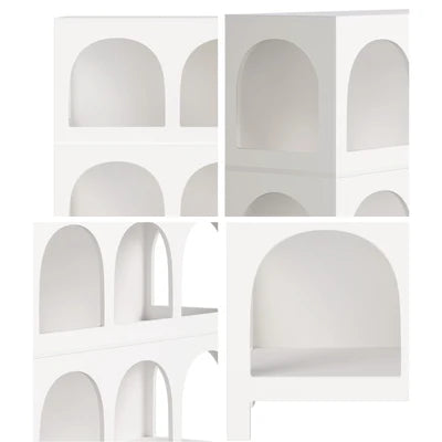 DS-ZION-6D-WH Oikiture Display Shelf Storage Stand Shelving Unit Bookcase Bookshelf Black