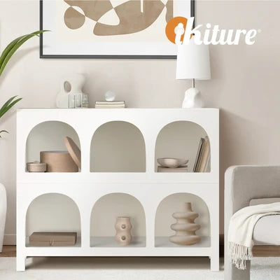 DS-ZION-6D-WH Oikiture Display Shelf Storage Stand Shelving Unit Bookcase Bookshelf Black