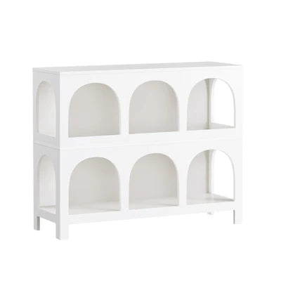 DS-ZION-6D-WH Oikiture Display Shelf Storage Stand Shelving Unit Bookcase Bookshelf Black