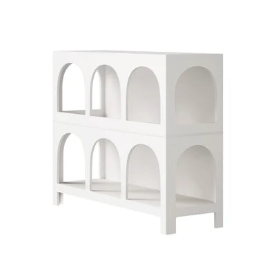 DS-ZION-6D-WH Oikiture Display Shelf Storage Stand Shelving Unit Bookcase Bookshelf Black