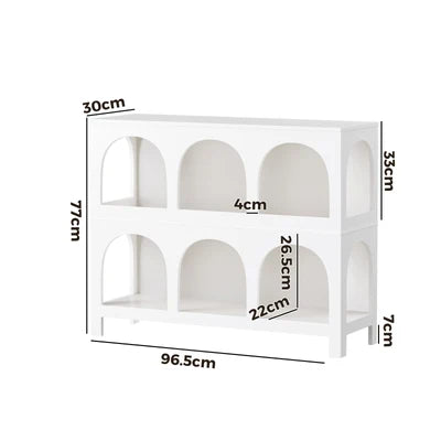 DS-ZION-6D-WH Oikiture Display Shelf Storage Stand Shelving Unit Bookcase Bookshelf Black