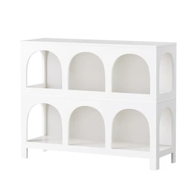 DS-ZION-6D-WH Oikiture Display Shelf Storage Stand Shelving Unit Bookcase Bookshelf Black