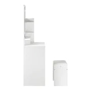 DT-ST-B16-WH-AB Oikiture Dressing Table Stool Set Makeup Mirror LED Light Storage Cabinet White
