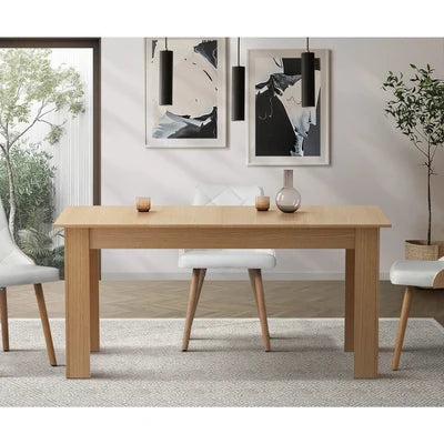 DTB-EX200-WD-AB Oikiture 200cm Extendable Dining Table Kitchen Restaurant Cafe Table Natural