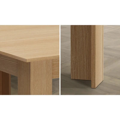 DTB-EX200-WD-AB Oikiture 200cm Extendable Dining Table Kitchen Restaurant Cafe Table Natural