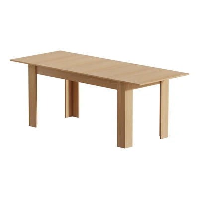 DTB-EX200-WD-AB Oikiture 200cm Extendable Dining Table Kitchen Restaurant Cafe Table Natural