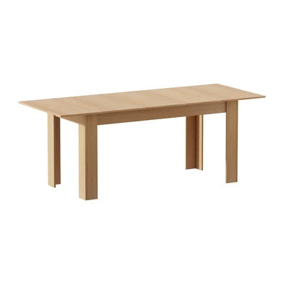DTB-EX200-WD-AB Oikiture 200cm Extendable Dining Table Kitchen Restaurant Cafe Table Natural