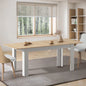 DTB-EX200-WHWD-AB Oikiture 200cm Extendable Dining Table Kitchen Cafe Table Natural White