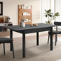 DTB-KAKA-EX160-BK-AB Oikiture 160cm Extendable Dining Table Wooden Rectangular Kitchen Table Black