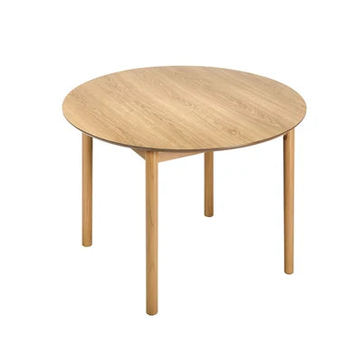 DTB-NN-D100-WD Oikiture Wooden Dining Table 100cm Round Table 4 Seater Pine Wood Legs Natural