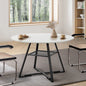 DTB-SOL-R112-BKWH Oikiture 120cm Round Dining Table Marble-like Wooden Kitchen Furniture