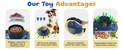 KADTCXZMG KADTC XL 3-Level Dog Puzzle Toy, Beginner to Expert Mental Stimulation Toy | 3-level progressive puzzle with adjustable channels turns feeding into a multi-step challenge that extends engagement time