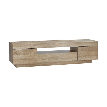 EU-B6-180-WD Oikiture TV Cabinet Entertainment Unit Stand Storage Drawer White Wooden 180cm