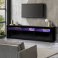 EU-BD-D2-180-BK-AB Oikiture TV Unit Entertainment Unit TV Cabinet Stand Gloss LED RGB Black 180CM