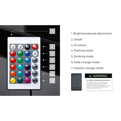EU-BD-D2-180-BK-AB Oikiture TV Unit Entertainment Unit TV Cabinet Stand Gloss LED RGB Black 180CM