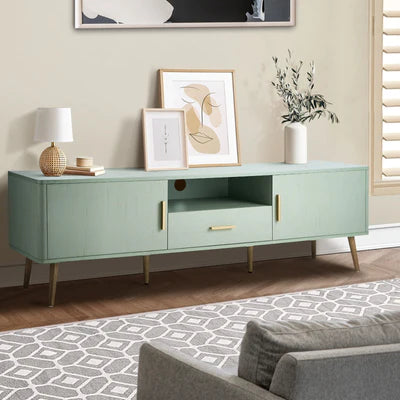 EU-TOMX-160-GN-AB Oikiture TV Cabinet Entertainment Unit Stand 160cm Storage Drawer Shelf Green