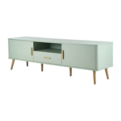 EU-TOMX-160-GN-AB Oikiture TV Cabinet Entertainment Unit Stand 160cm Storage Drawer Shelf Green