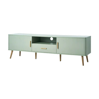 EU-TOMX-160-GN-AB Oikiture TV Cabinet Entertainment Unit Stand 160cm Storage Drawer Shelf Green