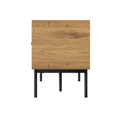 EU-VJ-SUYI-180-WD-AB Oikiture TV Cabinet Entertainment Unit Stand 180cm Wooden Storage Shelves Oak