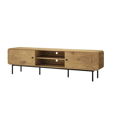 EU-VJ-SUYI-180-WD-AB Oikiture TV Cabinet Entertainment Unit Stand 180cm Wooden Storage Shelves Oak