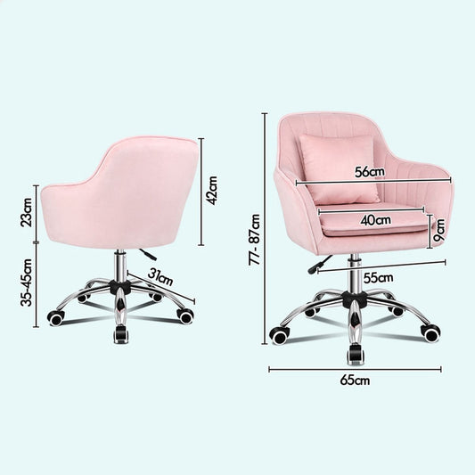 A-OCH-VOG-PINK ALFORDSON Velvet Office Chair Orla Pink