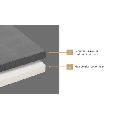 FM-B3-S1-COR-GY Bedra Folding Foam Mattress Single Sofa Bed Trifold Sleeping Camping Cushion Mat