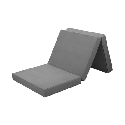 FM-B3-S1-COR-GY Bedra Folding Foam Mattress Single Sofa Bed Trifold Sleeping Camping Cushion Mat
