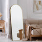 FM-B-ARCHED-16560-GD Oikiture Full Length Mirror Arched Free Standing Gold