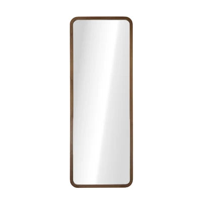 FM-B-RECT-16560-WN Oikiture Full Length Mirror 166x60cm Rectangle Dressing Floor Mirrors Walnut
