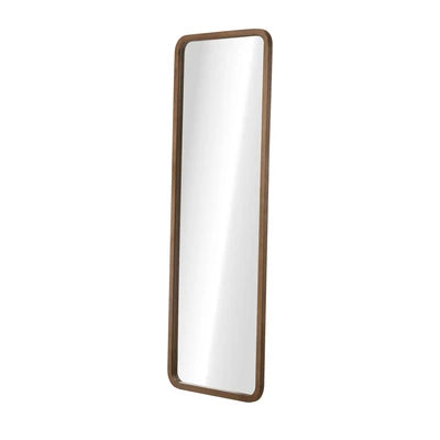 FM-B-RECT-16560-WN Oikiture Full Length Mirror 166x60cm Rectangle Dressing Floor Mirrors Walnut
