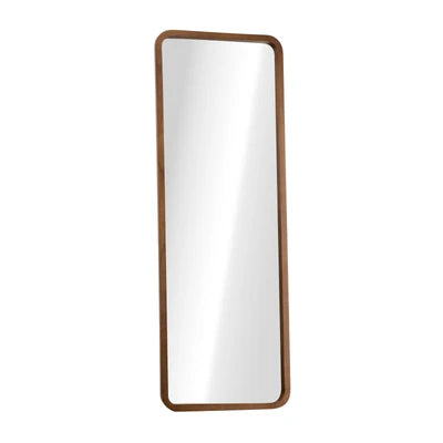 FM-B-RECT-16560-WN Oikiture Full Length Mirror 166x60cm Rectangle Dressing Floor Mirrors Walnut