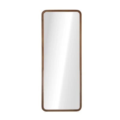 FM-B-RECT-18070-WN Oikiture Full Length Mirror 180x70cm Rectangle Dressing Floor Mirrors Walnut